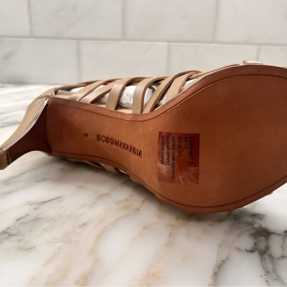 NEW! BCBGMaxAzria Eleni Caged Sandals Women's Shoes Khaki Size 8 - Picture 6 of 15